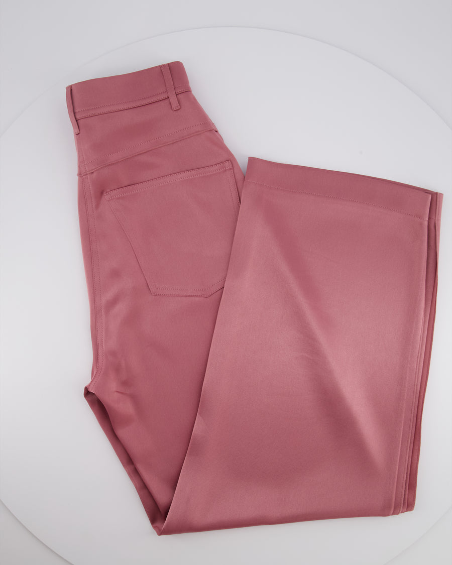 Nanushka Blush Pink Satin Shirt and Trouser Set Size XS (UK 6)