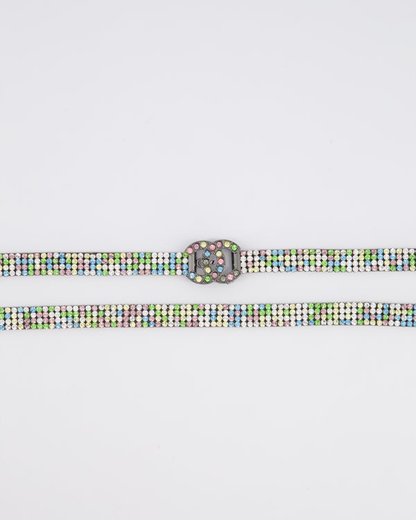 Chanel Pastel Coloured Crystal Belt with Crystal CC Buckle Detail