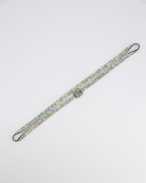 Chanel Pastel Coloured Crystal Belt with Crystal CC Buckle Detail