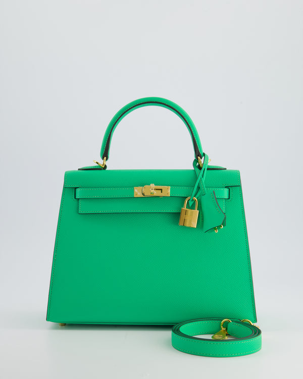 *HOT* Hermes Kelly Sellier 25cm Bag in Vert Comics Epsom Leather and Gold Hardware