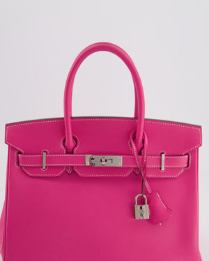 *RARE* Hermès Candy Birkin Bag Retourne 30cm in Rose Tyrien Epsom/Tosca Chèvre  Leather with Palladium Hardware