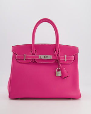 *RARE* Hermès Candy Birkin Bag Retourne 30cm in Rose Tyrien Epsom/Tosca Chèvre  Leather with Palladium Hardware