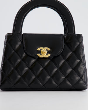 *HOT & RARE* Chanel Small Kelly Shopping Bag in Black Calfskin Leather with Brushed Gold Hardware