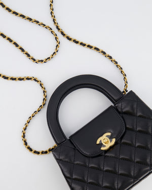 *HOT & RARE* Chanel Small Kelly Shopping Bag in Black Calfskin Leather with Brushed Gold Hardware