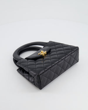 *HOT & RARE* Chanel Small Kelly Shopping Bag in Black Calfskin Leather with Brushed Gold Hardware