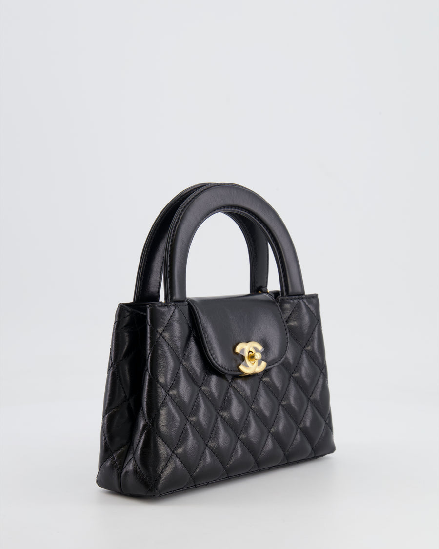 *HOT & RARE* Chanel Small Kelly Shopping Bag in Black Calfskin Leather with Brushed Gold Hardware