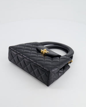 *HOT & RARE* Chanel Small Kelly Shopping Bag in Black Calfskin Leather with Brushed Gold Hardware