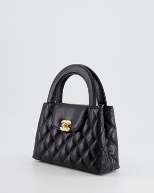 *HOT & RARE* Chanel Small Kelly Shopping Bag in Black Calfskin Leather with Brushed Gold Hardware