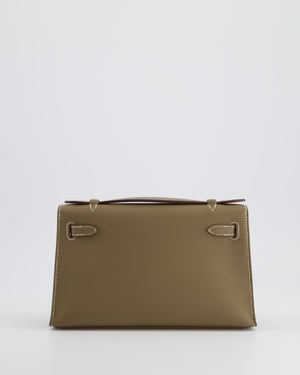 *HOT & RARE* Hermès Kelly Pochette Bag in Etoupe Swift Leather and Gold Hardware