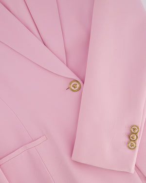 Versace Pink Longline Blazer with Medusa Head Button Details Size IT 42 (UK 10)