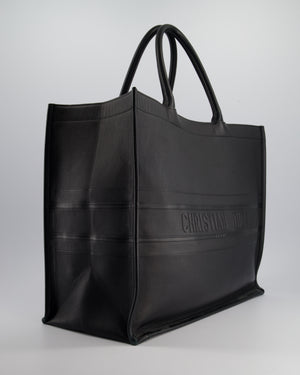 Christian Dior Black Large Book Tote in Calfskin Leather