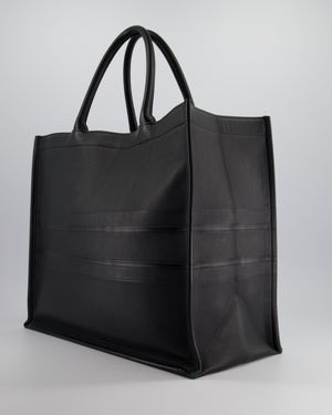 Christian Dior Black Large Book Tote in Calfskin Leather