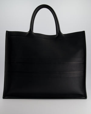 Christian Dior Black Large Book Tote in Calfskin Leather