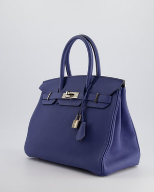 Hermès Birkin 30cm Retourne Bag in Bleu Brighton Togo Leather With Palladium Hardware