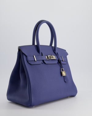 Hermès Birkin 30cm Retourne Bag in Bleu Brighton Togo Leather With Palladium Hardware