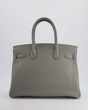 Hermès Birkin 30cm Retourne Bag in Gris Mourette Togo Leather With Gold Hardware