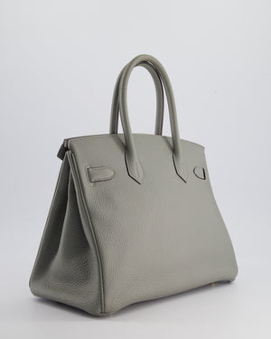 Hermès Birkin 30cm Retourne Bag in Gris Mourette Togo Leather With Gold Hardware