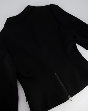 Burberry Black Blazer with Arm and Back Zip Detail FR 38 (UK 10)