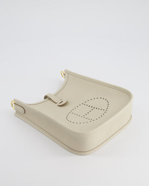 Hermès Mini Evelyne Bag in Beton Clemence Leather with Gold Hardware