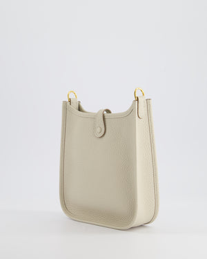 Hermès Mini Evelyne Bag in Beton Clemence Leather with Gold Hardware