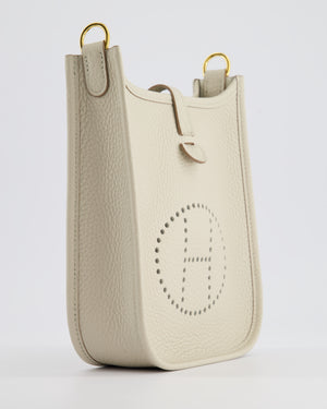 Hermès Mini Evelyne Bag in Beton Clemence Leather with Gold Hardware