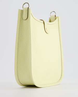 Hermès Mini Evelyne Bag in Jaune Milton Clemence Leather with Palladium Hardware