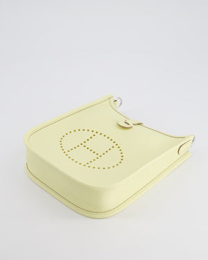 Hermès Mini Evelyne Bag in Jaune Milton Clemence Leather with Palladium Hardware