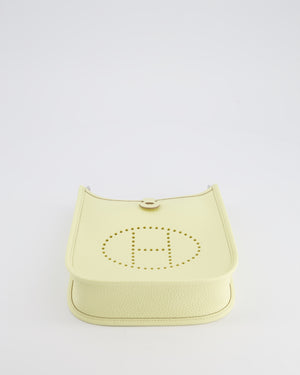 Hermès Mini Evelyne Bag in Jaune Milton Clemence Leather with Palladium Hardware