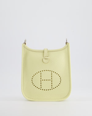 Hermès Mini Evelyne Bag in Jaune Milton Clemence Leather with Palladium Hardware