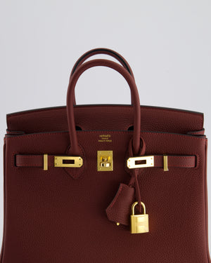 *RARE* Hermès Birkin 25cm Retourne in Rouge H Togo Leather with Gold Hardware