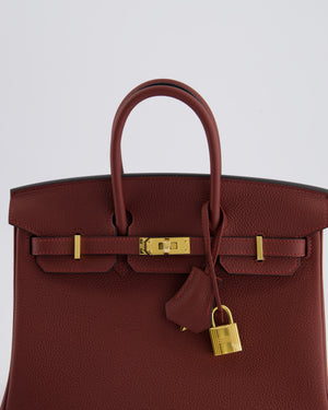 *RARE* Hermès Birkin 25cm Retourne in Rouge H Togo Leather with Gold Hardware