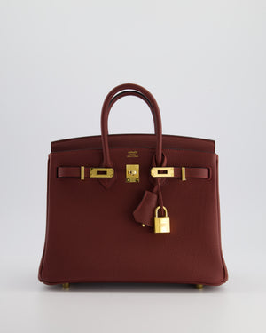 *RARE* Hermès Birkin 25cm Retourne in Rouge H Togo Leather with Gold Hardware