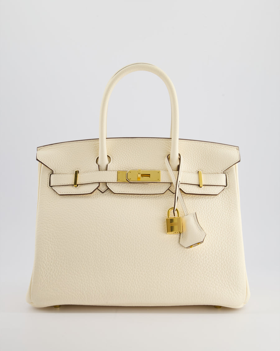 Hermès Birkin Retourne Bag 30cm in Nata Clemence Leather with Gold Hardware