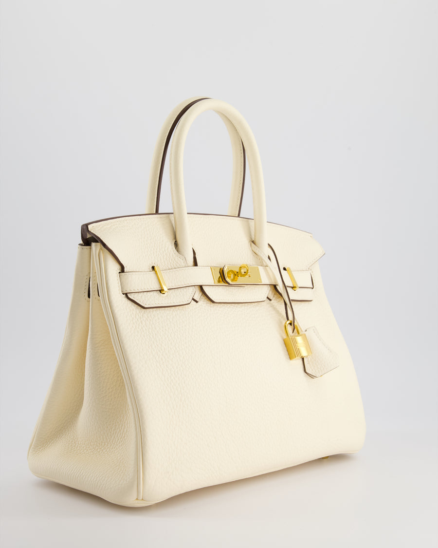 Hermès Birkin Retourne Bag 30cm in Nata Clemence Leather with Gold Hardware