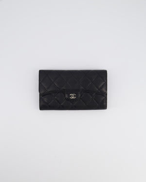 Chanel Black Caviar Leather Wallet with Silver Hardware