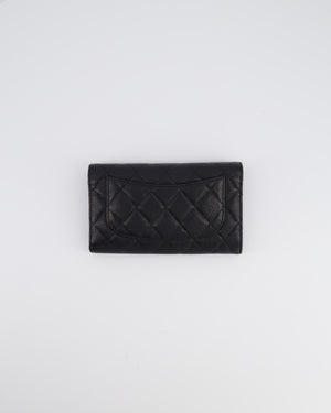 Chanel Black Caviar Leather Wallet with Silver Hardware