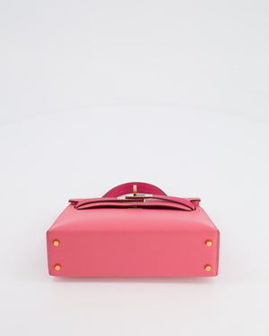 Hermès Mini Kelly II 20cm Bag HSS in Rose Azalee and Rose Mexico Epsom Leather with Permabrass Hardware