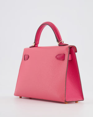 Hermès Mini Kelly II 20cm Bag HSS in Rose Azalee and Rose Mexico Epsom Leather with Permabrass Hardware