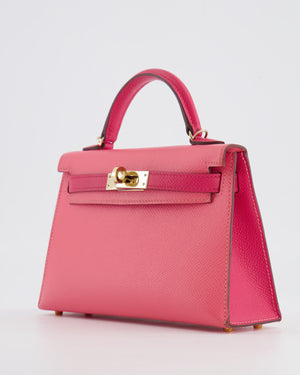 Hermès Mini Kelly II 20cm Bag HSS in Rose Azalee and Rose Mexico Epsom Leather with Permabrass Hardware