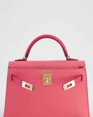 Hermès Mini Kelly II 20cm Bag HSS in Rose Azalee and Rose Mexico Epsom Leather with Permabrass Hardware