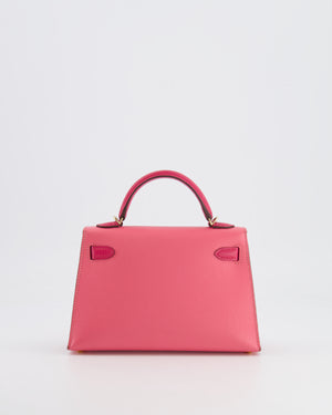 Hermès Mini Kelly II 20cm Bag HSS in Rose Azalee and Rose Mexico Epsom Leather with Permabrass Hardware