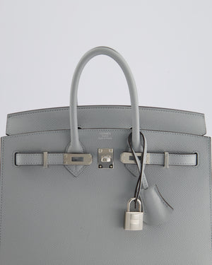 *RARE* Hermès Birkin 25cm Bag Sellier in Bleu Glacier Epsom Leather with Palladium Hardware