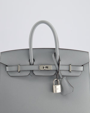 *RARE* Hermès Birkin 25cm Bag Sellier in Bleu Glacier Epsom Leather with Palladium Hardware