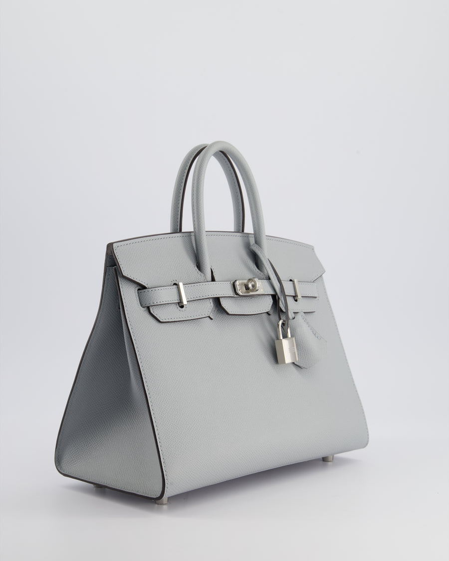 *RARE* Hermès Birkin 25cm Bag Sellier in Bleu Glacier Epsom Leather with Palladium Hardware