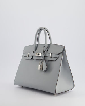 *RARE* Hermès Birkin 25cm Bag Sellier in Bleu Glacier Epsom Leather with Palladium Hardware