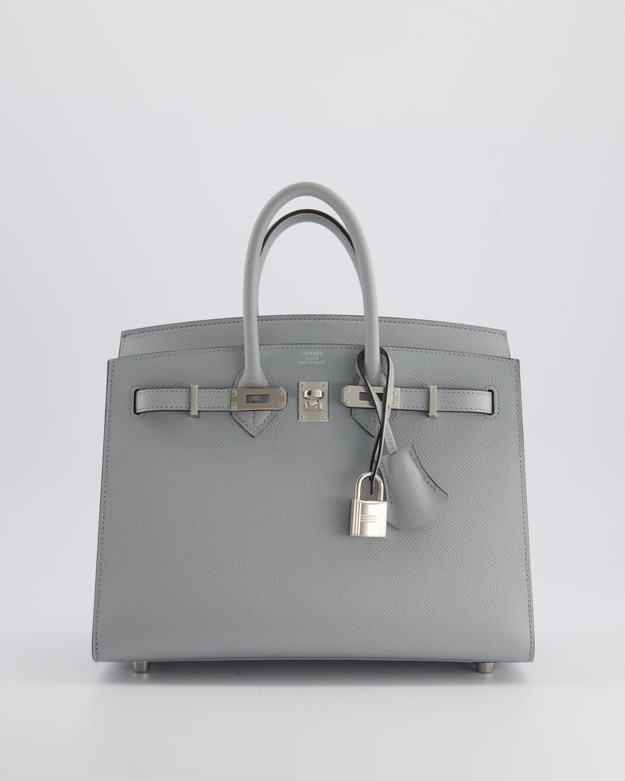 *RARE* Hermès Birkin 25cm Bag Sellier in Bleu Glacier Epsom Leather with Palladium Hardware