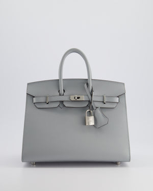 *RARE* Hermès Birkin 25cm Bag Sellier in Bleu Glacier Epsom Leather with Palladium Hardware