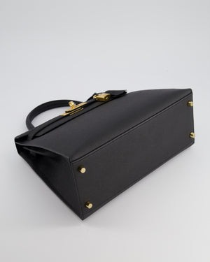 *HOT* Hermès Kelly 28cm Sellier Bag in Black Epsom Leather with Gold Hardware