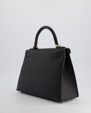 *HOT* Hermès Kelly 28cm Sellier Bag in Black Epsom Leather with Gold Hardware