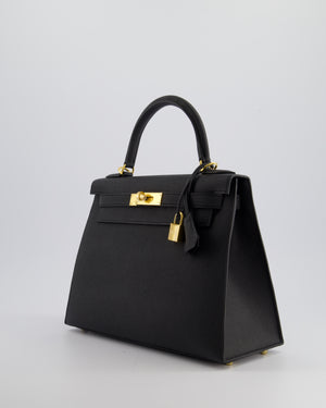 *HOT* Hermès Kelly 28cm Sellier Bag in Black Epsom Leather with Gold Hardware